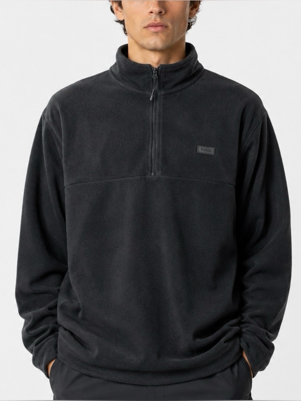 RAINS Addis‎ Fleece Half Zip GQ Pullover Black men’s size XL NWT Unisex